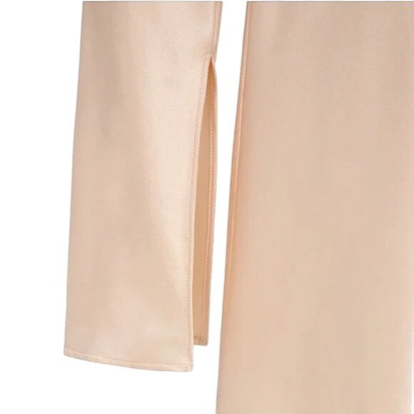 Kaia Gerber X Zara Limited Edition Satin Effect Mini Dress S Champagne - Picture 3 of 9